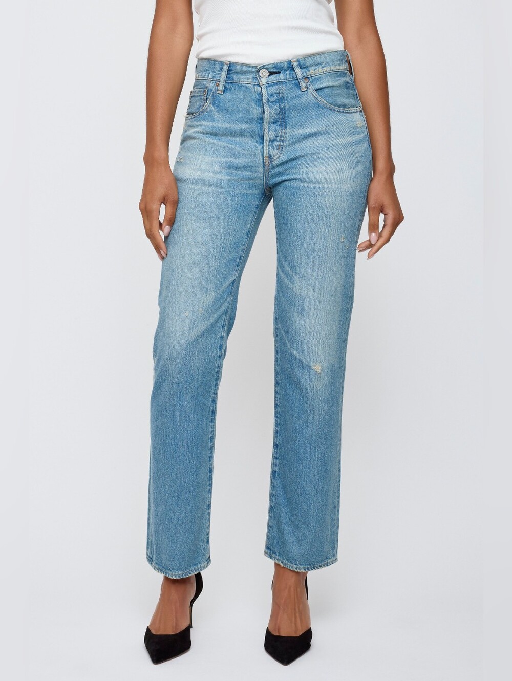 NWT- MOUSSY Vintage MV Goulds Straight Leg Light Blue Jean Women's Size 27